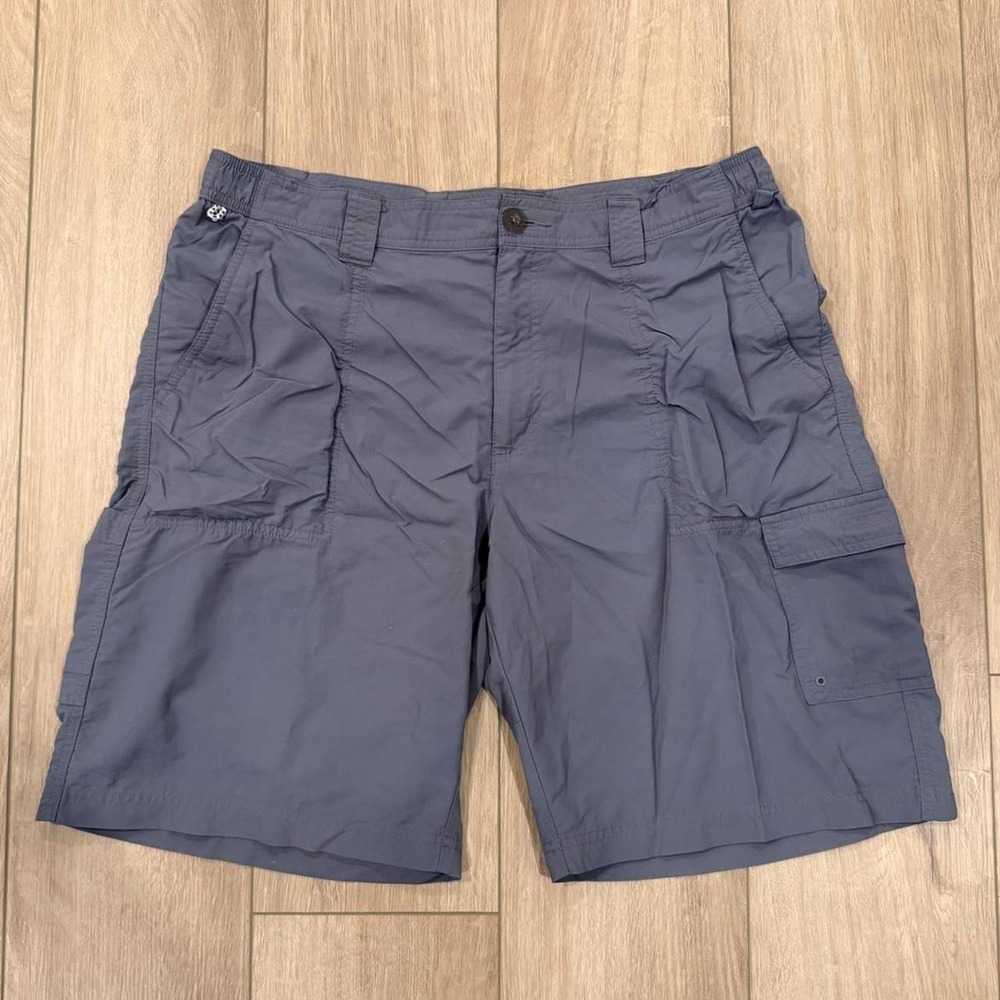 Columbia PFG performance fishing gear gray cargo shorts 36x10